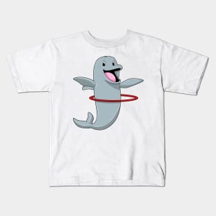 Dolphin at Endurance training with Fitness tires Kids T-Shirt